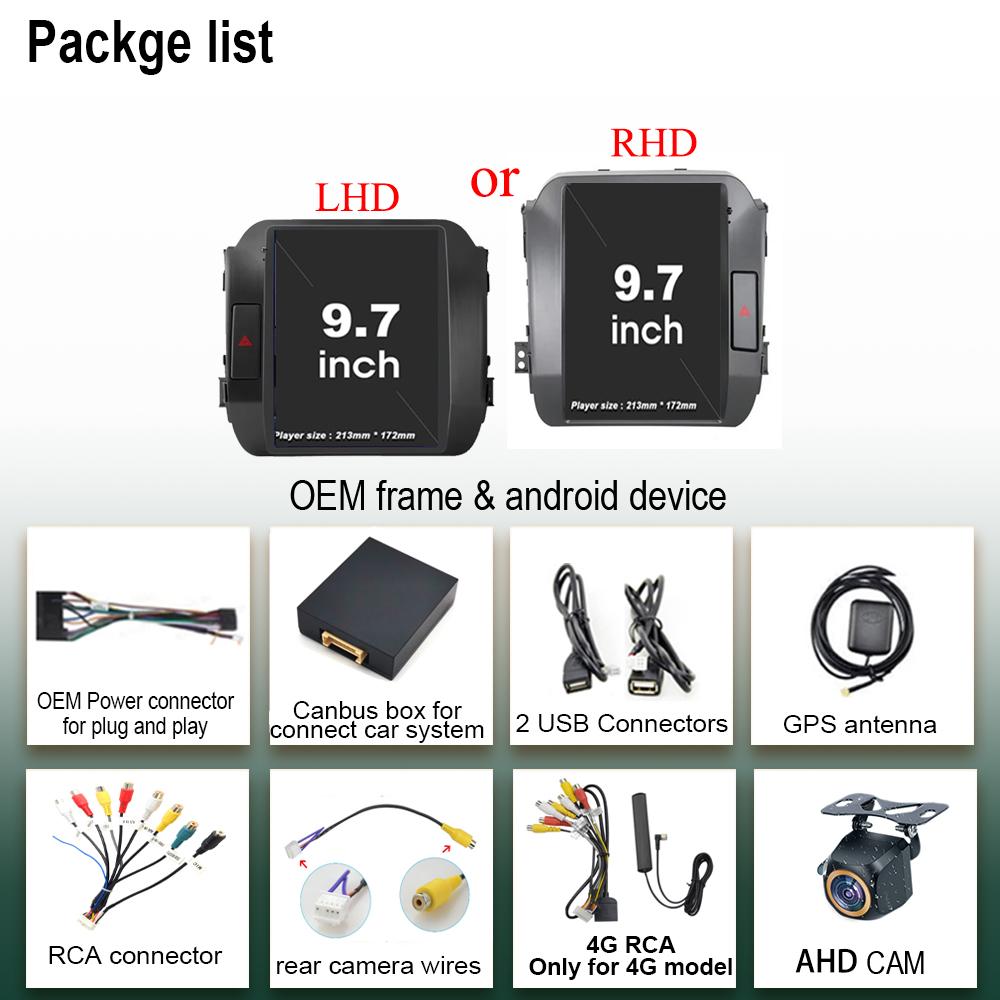 Автомагнитола Android 14 для Kia Sportage 3 SL 2010-2016 9,7 дюйма 4G Беспроводной CarPlay Мультимедийный плеер GPS Android Auto 2 din