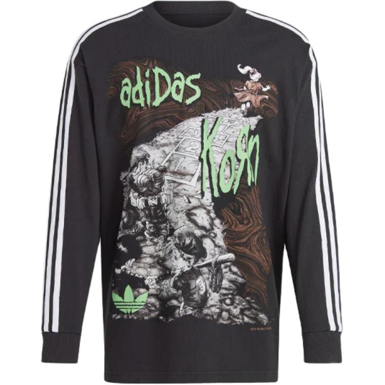 adidas Рубашка с длинным рукавом X KoRn, черная уличная одежда унисекс IW7523