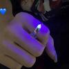 Luminous Ring Creative Glowing In The Dark Adjustable Couple Ring For Women Men Heart Rings Valentine'S Day Jewelry Gifts