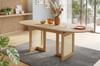Extendable Dining Table 120/160 * 80 cm, suitable for 6–8 people, rounded corners, thickened tabletop, simple style, rattan table legs, oak color