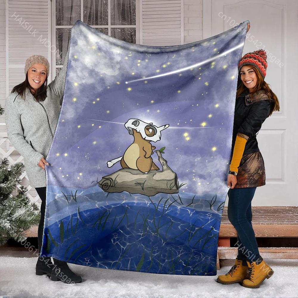 1PC Pokémon Cubone Print Blanket Adult Children Warm Blankets Home Travel Car Sofa Bed Soft and Comfortable Blanket for Gifts