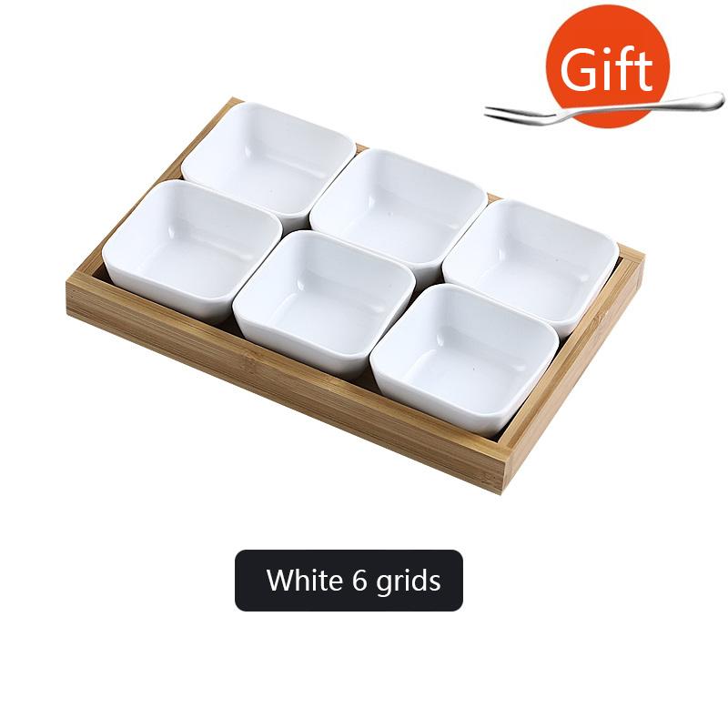 Креативные керамические тарелки для фруктовых закусок, набор для еды, японская посуда INS с подносом, сервировочные блюда, домашняя ваза для фруктов, поднос для закусок