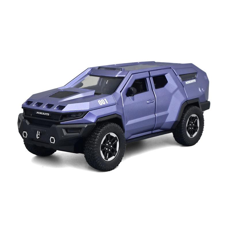 1:24 Vengeance Alloy Explosion Proof Vehicle Model Metal Police Armored Off-road Vehicle Car Model Sound and Light Kids Toy Gift