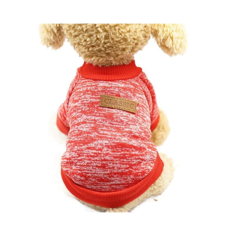 Winter Pet Sweater Dog Hoodie Cat Clothes Small Dogs Cats Teddy Beige Blue