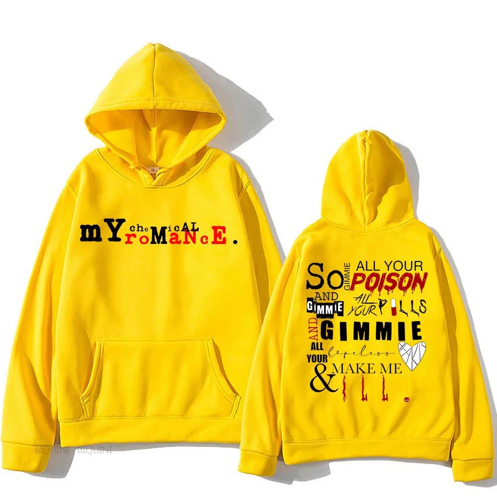 My Chemical Romance Vintage/retro Hoodies Fashion Grunge Sweatshirts Hip Hop Aesthetic Men/women Clothes Soft Fleece Streetwear