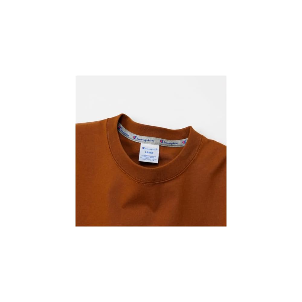 Long-sleeved T-shirt, crew neck, 100% cotton, relaxed fit, one-point logo embroidery, long-sleeved