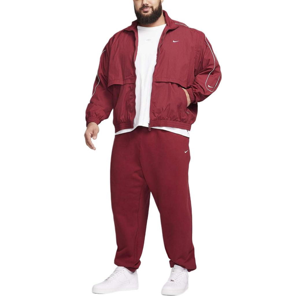 Nike Sportswear Solo Swoosh Logo Embroidered Zip-Up Stand Collar Long Sleeve Jacket Men Jackets FB8622-677