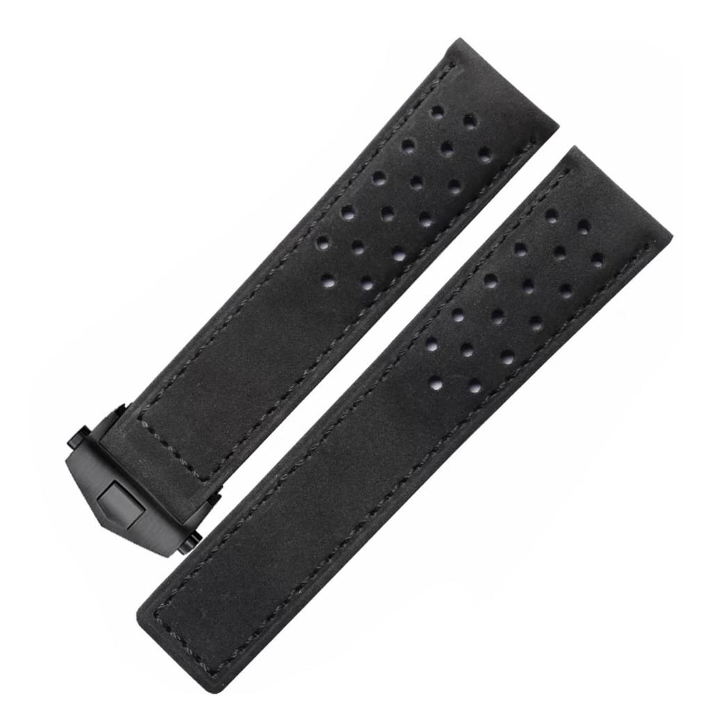 Watch Strap TAG HEUER Belt Watch Band Leather Original D Buckle TAG HEUER Aquaracer Series TAG HEUER Carrera Monaco Series Compatible Replacement Belt