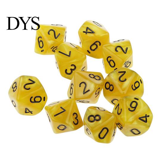 10 шт. Многогранные кубики D10 однотонные для ролевой игры TRPG, реквизит для вечеринки, подарок
