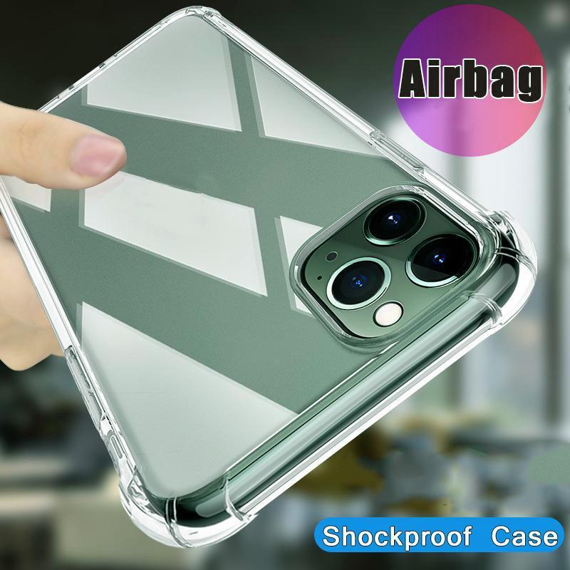 Ударопрочный Бронированный Прозрачный Мягкий ТПУ Чехол Для iPhone 11 Pro Max SE X XS XR 6 6S 7 8 6SPlus 7Plus 8Plus Силиконовый Прочный Подушки Безопасности Задняя Крышка Чехол