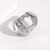 Stainless Steel Hollow Ring Vintage Baroque Geometric Oval Exaggerated Opening Ring Women Men Casual Party Fashion Jewelry Gifts