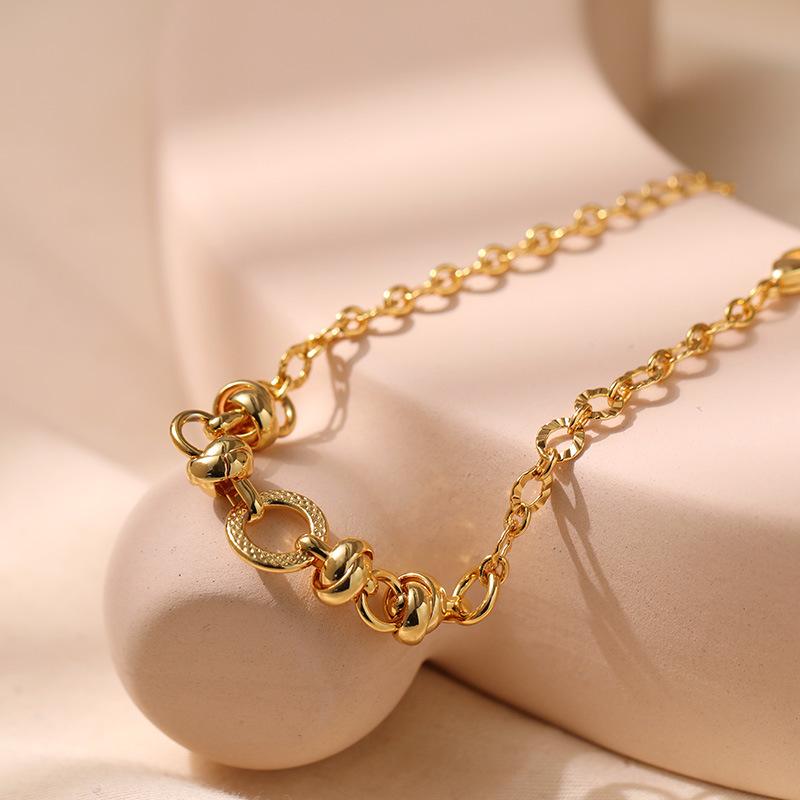 Fashion Ol Thick Chain 18k Gold Plated Brass Bracelet For Women
