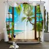 3d Beach Scenery Shower Curtains Sea Ocean Mediterranean Bathroom Curtain Waterproof Cloth Decoration 180*240cm Bath Curtain
