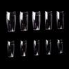500pcs 10 Sizes Long Square Half Cover False Nail Tips No-Crease Clear Nature White Nail Art Tools Fake Nails Manicure