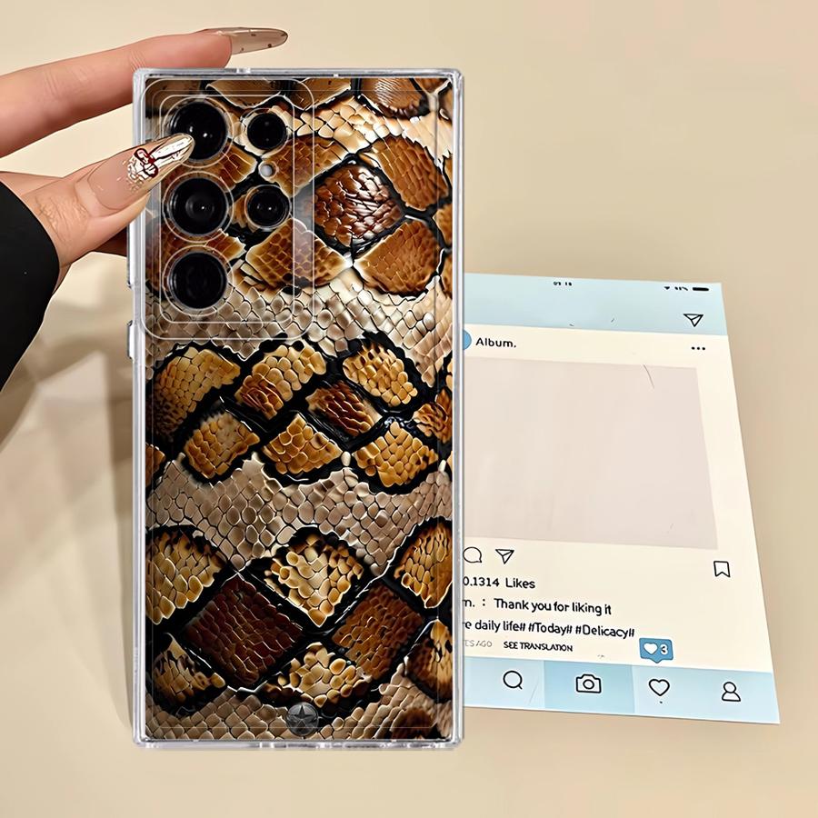 Чехол-накладка с узором под змею для Samsung Galaxy S26 S24 S25 Edge S21 S22 FE S23 Ultra Note 20 Ultra 10 S20 Plus