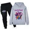 Осень Зима Kpop Узор Охотники на Демонов Толстовки Спортивные Штаны Комплекты Модные Повседневные Теплые Спортивные С Длинным Рукавом Брюки Детские Унисекс Комплекты Одежды