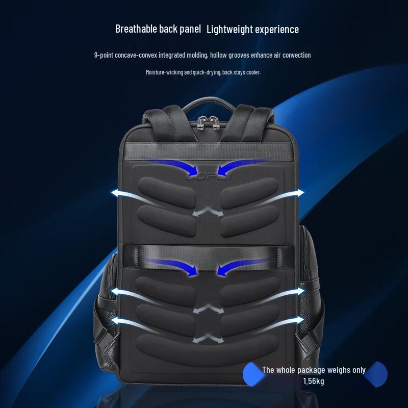 Bopai Мужской кожаный деловой дорожный рюкзак для ноутбука 16 дюймов