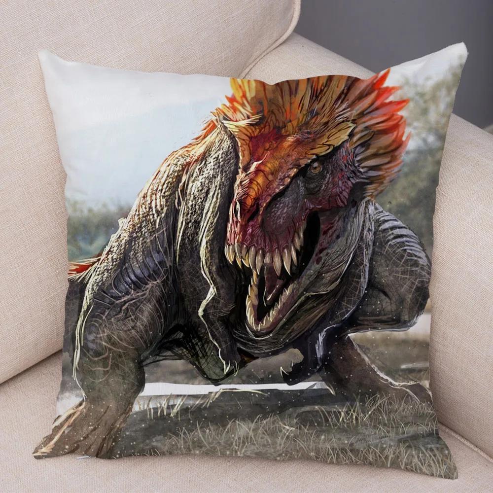 Car Sofa Home Pillowcase Jurassic Dinosaur Cushion Cover Decorative Wildlife Print