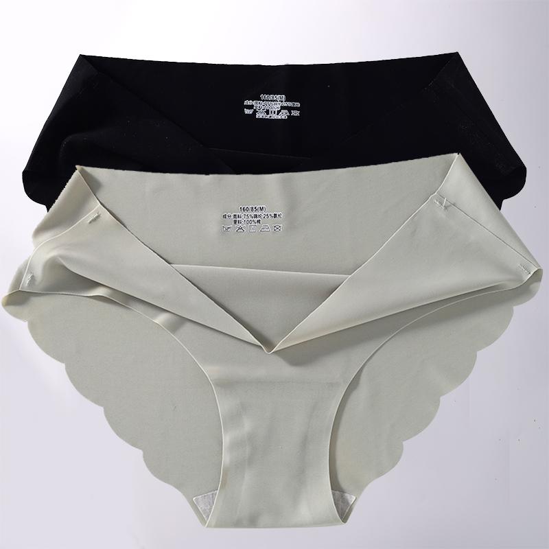 2PCS/Set M-XL Seamless Ice Silk Sexy Women Panties Pantys 7 Solid Colors Breathable Pantys Underwear For Girls Lingerie