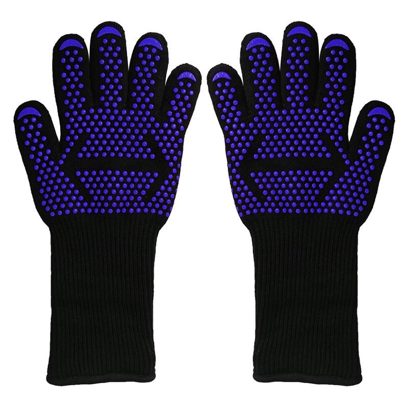 Meier High temperature resistance 500 degrees, silicone barbecue oven microwave oven anti-scalding high temperature insulation gloves