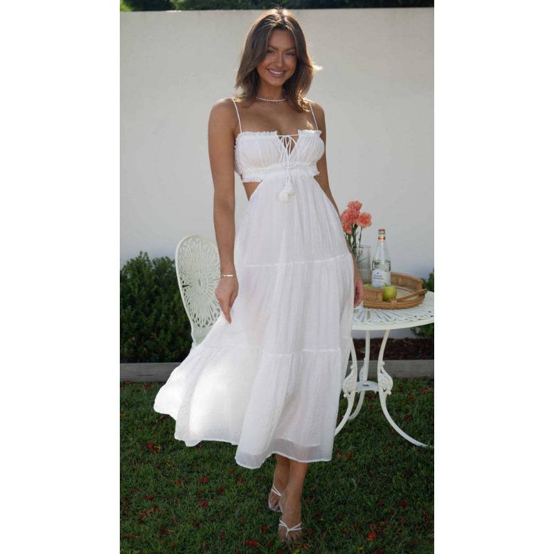 Женские летние новые темпераментные сексуальные платья с открытой спиной и длинными рукавами