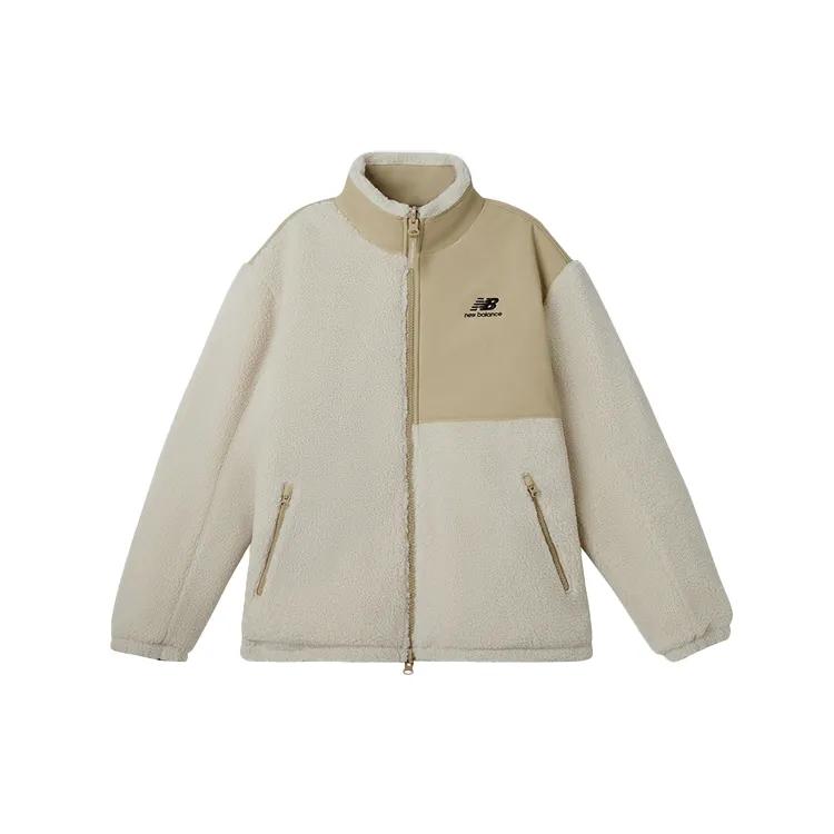 New Balance JHI Velvet Jackets Unisex Khaki Stand Collar Moderate (Unisex) Velvet Jackets NQA89013 IV