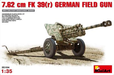 MiniArt Немецкое полевое орудие Пластиковая модель-конструктор MA35104 1/35 ВОВ 7,62 см F.K.39(р)