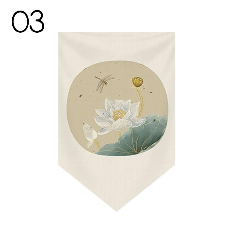 Japanese Tea Room Partition Door Head Curtain Signboard Chinese Style Hanging Short Curtain Restaurant Teahouse Decor Pennant