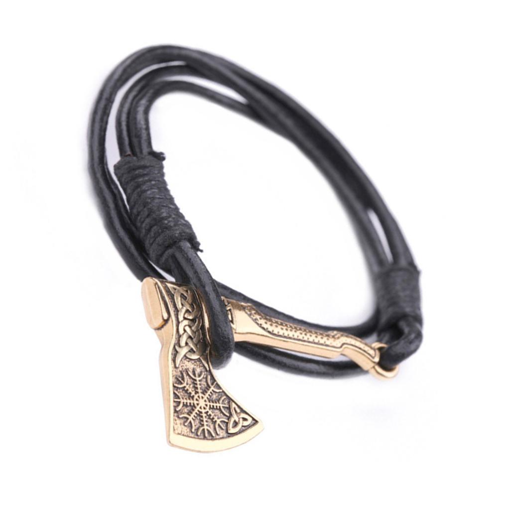 Браслет-обертка с подвесками в виде топоров, скандинавские украшения для мужчин, аксессуары для концертов, браслет для вечеринок и повседневных нарядов