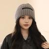 Japanese couple wool pile hat men's and women's autumn and winter versatile Korean version knitted hat warm big head loose hat