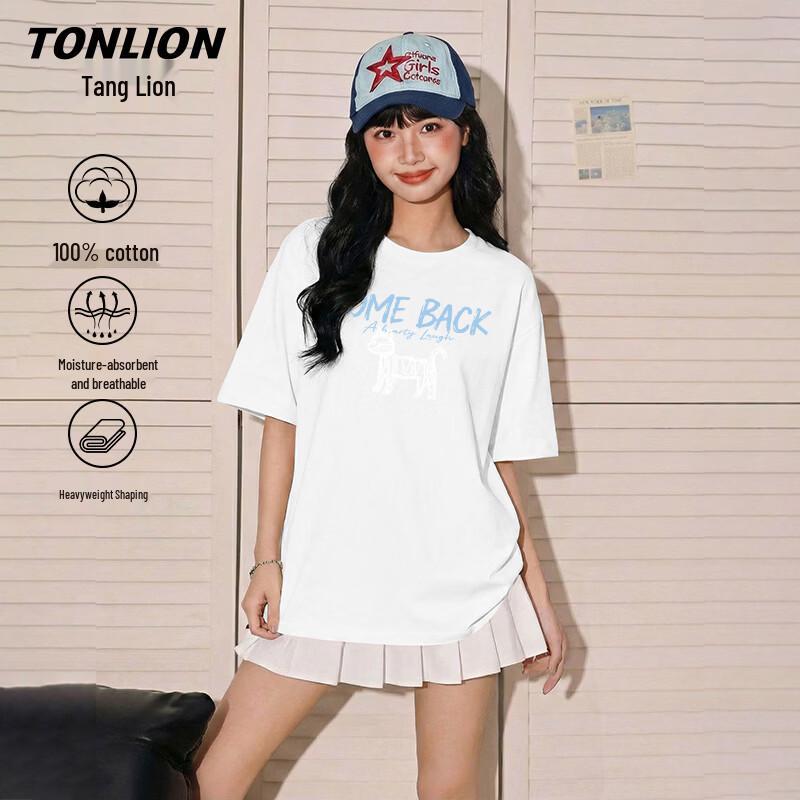 Женская хлопковая футболка TonLion с принтом кошек