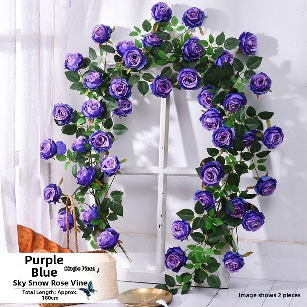1.8m Hanging Flowers Rattan 10 Colors Fake Plants Leaves Home Decoration