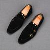 New Men's Pointed Suede Leather Monk Strap Loafers Male Luxury Designer Homecoming Wedding Dress Prom Evening Shoes