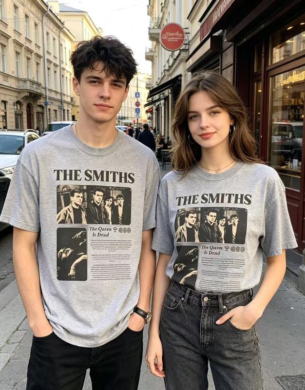 Унисекс рубашка Хлопок Оверсайз Большой размер Музыкальная группа The Smiths Унисекс Рубашка