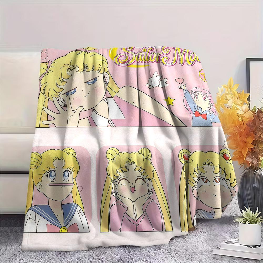 Sailor Moon Flannel Blanket, High quality Comfortable for All Seasons, Home Decor, Warmth and Comfort