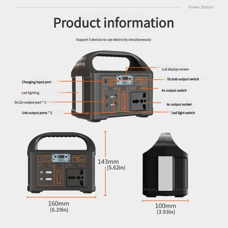 100 Вт 76,8 Втч Солнечная зарядная станция 110/220 В Солнечный генератор Многофункциональный Аварийный мобильный источник питания для кемпинга Путешествий