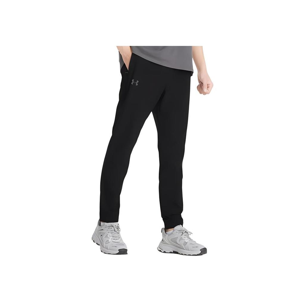 Under Armour Уличные тканые флисовые ветрозащитные теплые прямые повседневные брюки унисекс черные 24600708-001