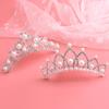 Сплав Корона Принцесса Аксессуары для волос Корона Блестящий горный хрусталь Гребень для волос Свадебный сплав Жемчуг Набор Тиара