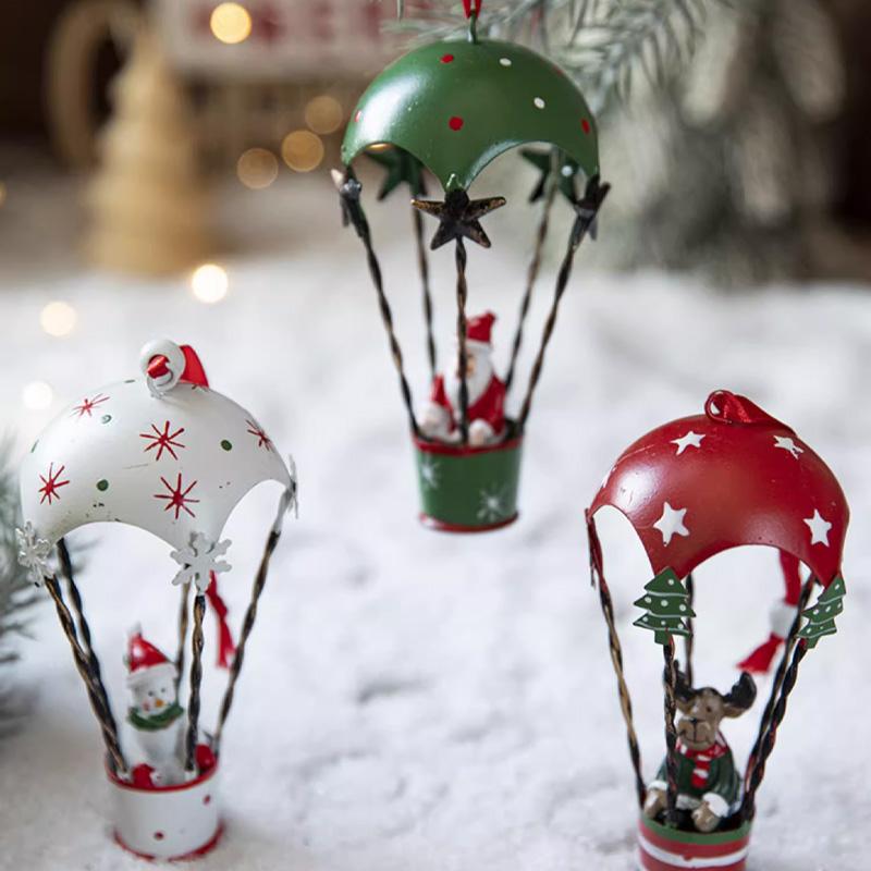 Подвеска Nordic Iron Christmas в виде воздушного шара и парашюта, креативные рождественские украшения, подвеска в виде рождественской елки