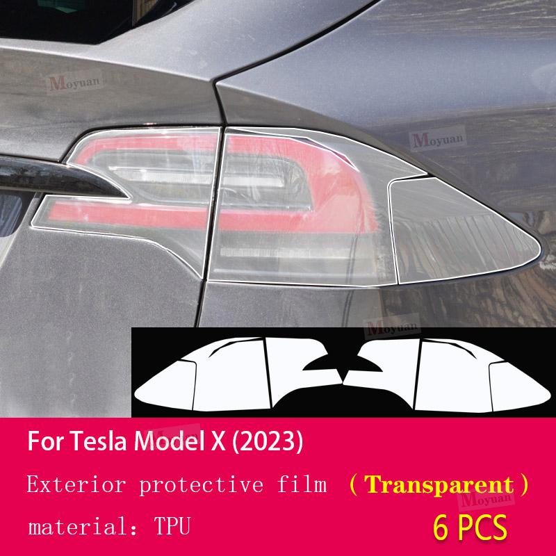 2 Pcs Car Headlight Protective Film Front Light Transparent Smoked Black TPU Sticker For Tesla Model X car Accessories