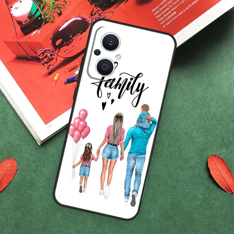 Чехол для телефона OPPO Reno 14F 13F 12F 11F 12 13 14 10 Pro 7 8 Lite OPPO Find X5 X6 X8 X9 Pro с рисунком 'Мама, Дочь, Девочка, Сын, Папа'
