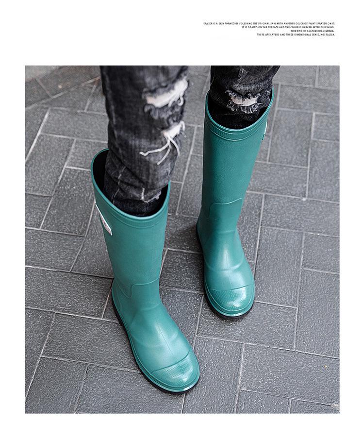 Men's 45CM High Work Rain Boots: Durable, Non-Slip, Waterproof, Thick-Soled for Construction