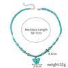 Necklace for Women Natural Turquoise Beaded Jewelry Niche Design Sense Double Teardrop Pendant Turquoise Necklace Beautiful Elegant Necklace for Her