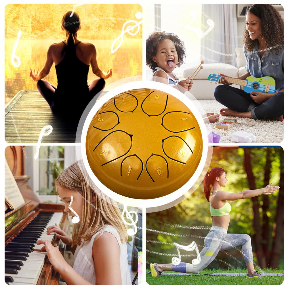 6-дюймовый 8-нотный ручной барабан Rain Chime Rain Drum инструмент для медитации йоги