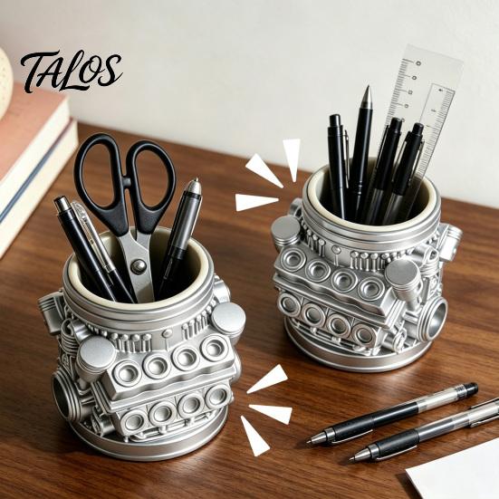 Модель двигателя Talos, Держатель для ручек и карандашей, Креативный настольный органайзер для домашнего офиса, Настольное хранилище для канцелярских принадлежностей, Подарок для автолюбителей, механиков и инженеров