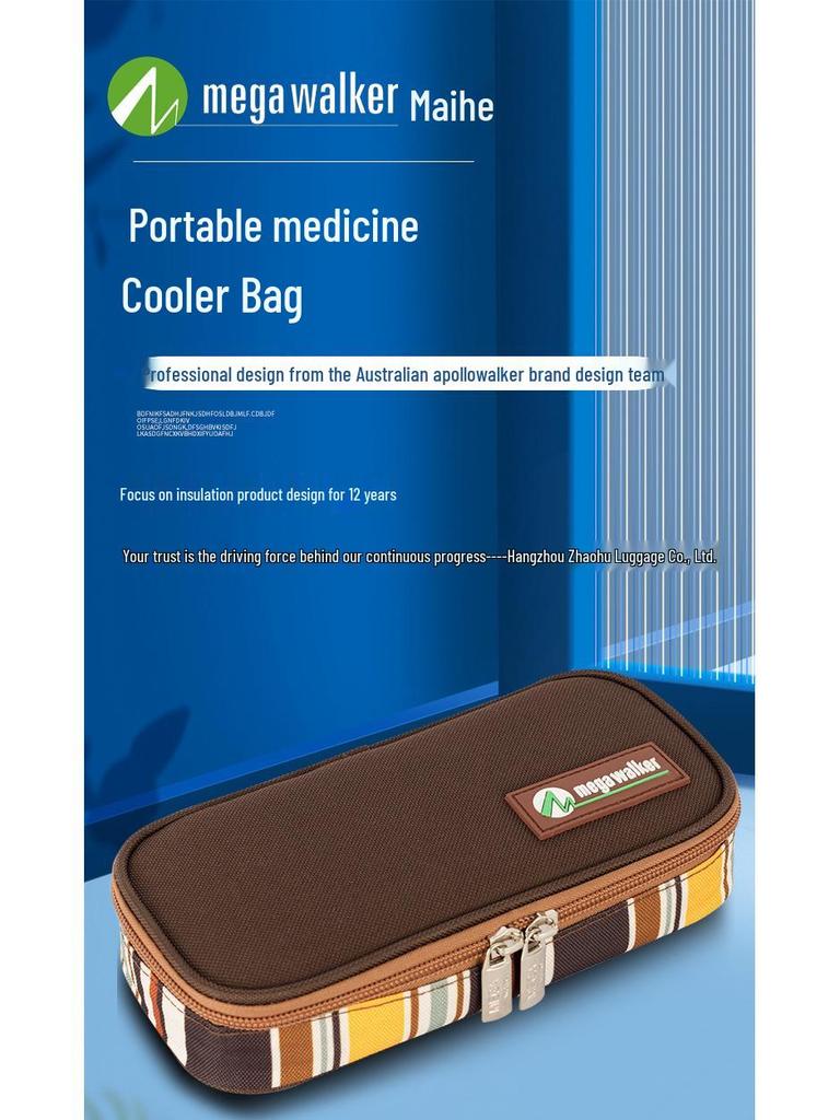 Large Insulated Portable Outdoor Medicine Cooler Bag for Insulin with Ice Pack