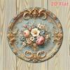 LUXE DECOR Барокко 2D Цветочная Деревянная Настенная Картина 8 Дюймов Круглая Розовая Винтажный Домашний Декор