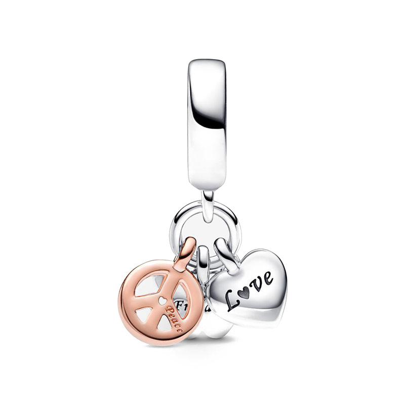 Серия Rose Gold Firefly, Подвеска-ключ, Бусина-компонент, Компонент-бусина, Идеально подходит для оригинального браслета European Authentic, Высококачественные ювелирные изделия