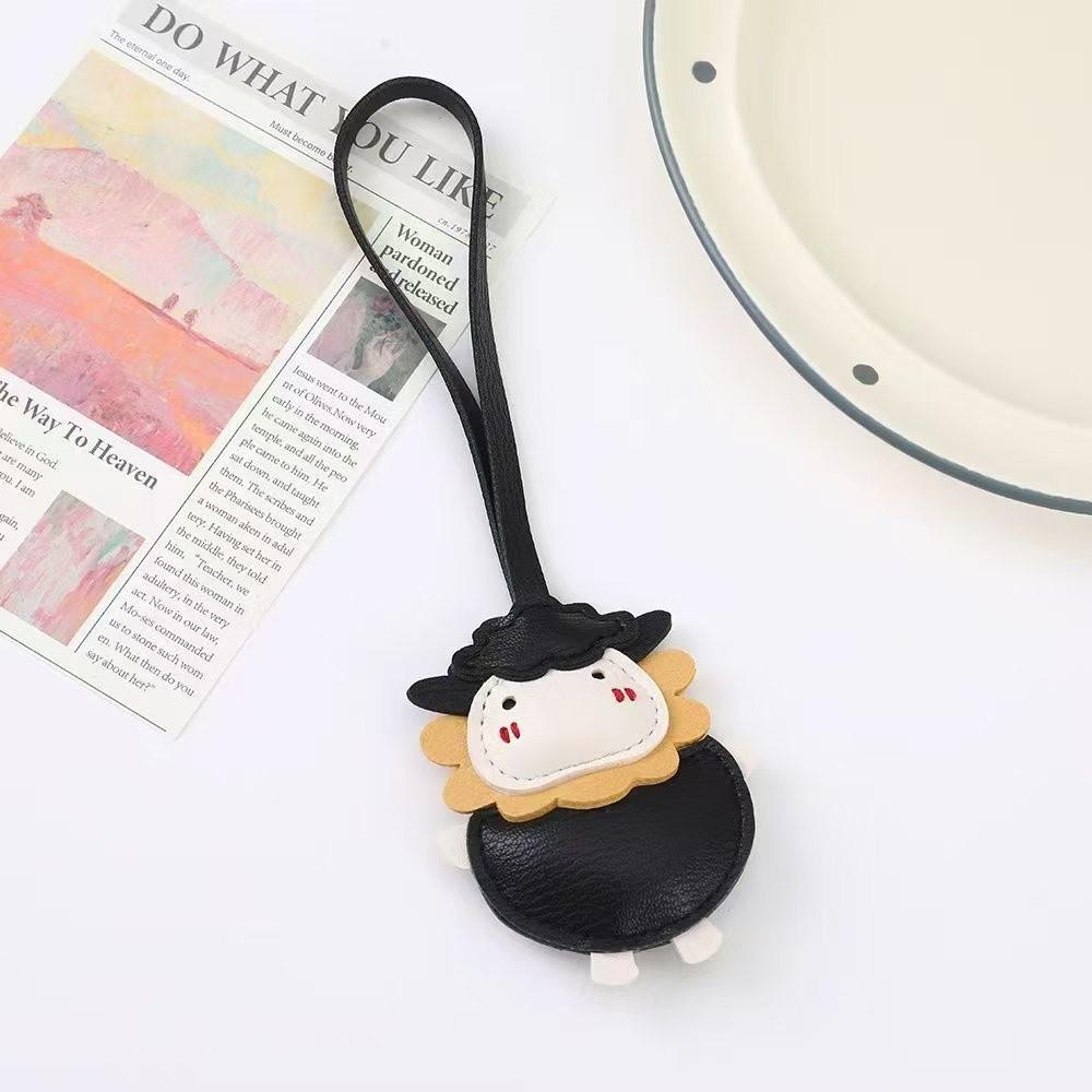 Cartoon PU Keychain Vintage New Year Pendant Fashion Sheep Bag Charm For Women