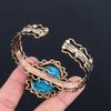 Бирюзовый Синий Браслет из Натуральных Камней Ручной Работы, Браслет из Антикварных Украшений, Обвитый Медной Проволокой 999 пробы, Для Подарка на Помолвку
